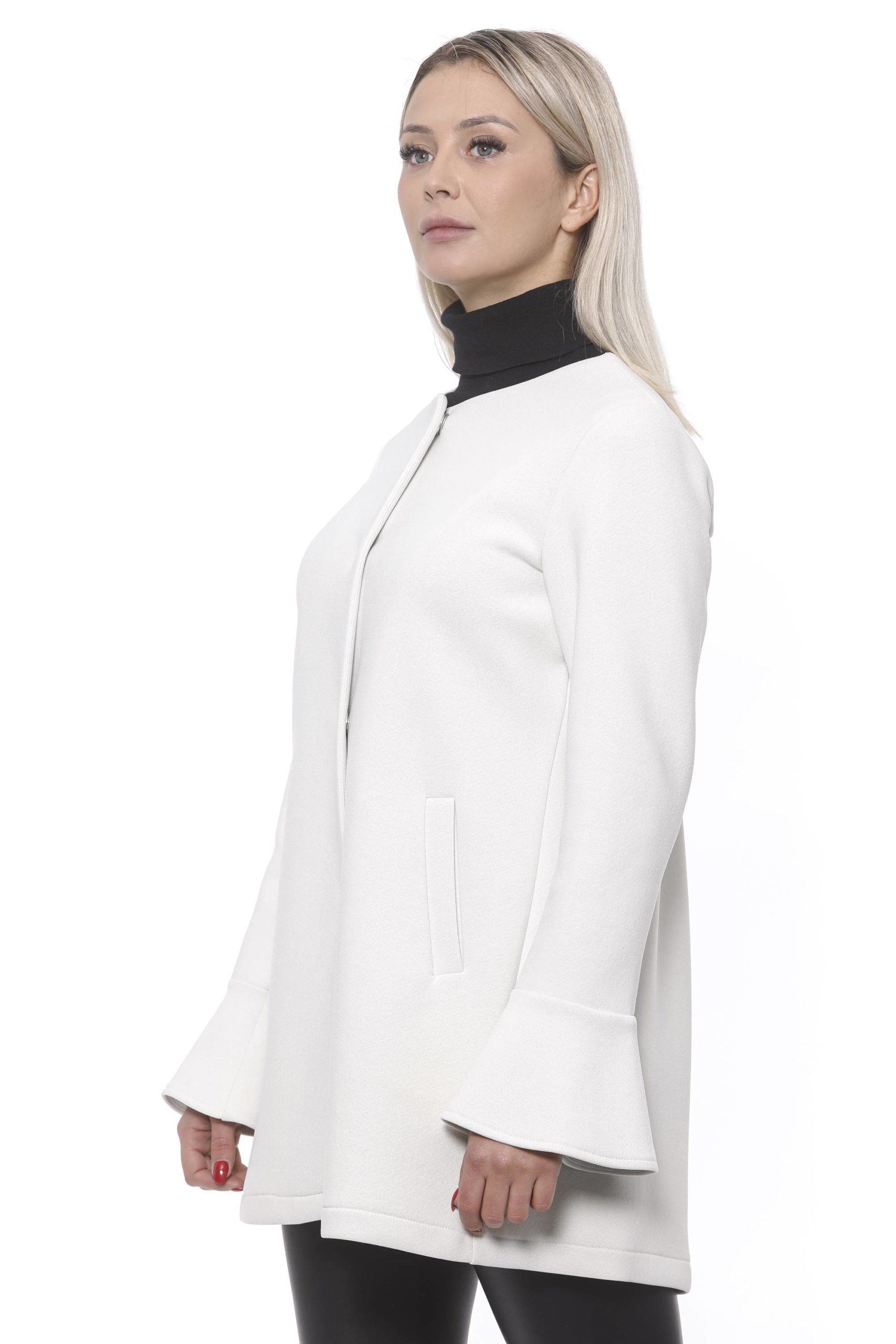 19V69 Italia Elegant white neoprene coat for women
